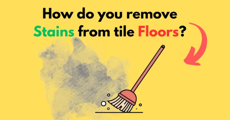 Expert demonstrating how to remove stubborn stains from ceramic tile floors using a safe cleaning solution.