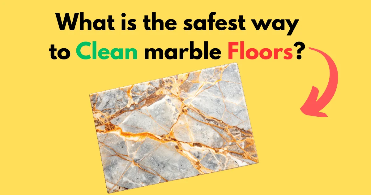Expert demonstrating the safest way to clean a marble floor using a pH-neutral cleaner and soft microfiber mop.