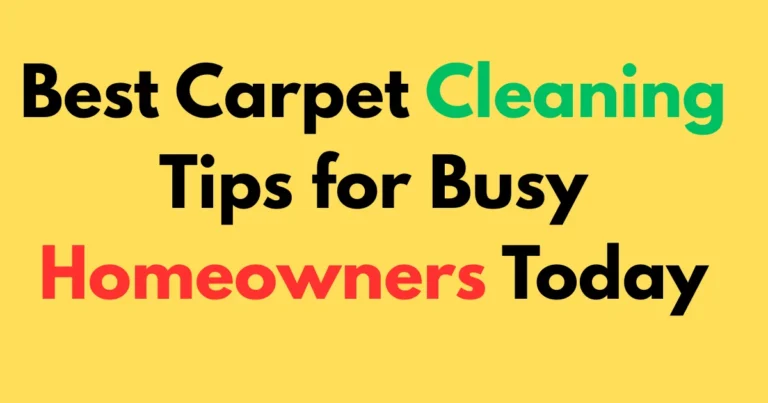 Best Carpet Cleaning Tips for Busy Homeowners Today