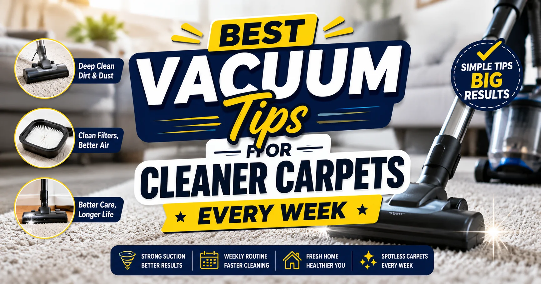 Best Vacuum Tips for Cleaner Carpets Every Week
